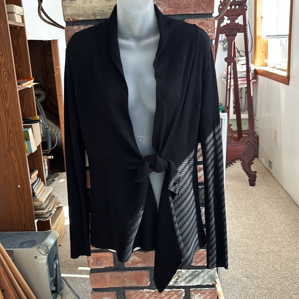 Verve Ami Black Tie-Front Cardigan